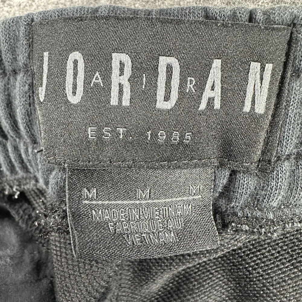 Jordan Air HBR Taped Basketball Pants Fleece Jogger Mens Medium Black AR2250